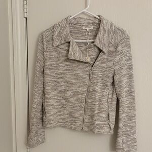 Max Studio Cream and Gray Textured Blazer